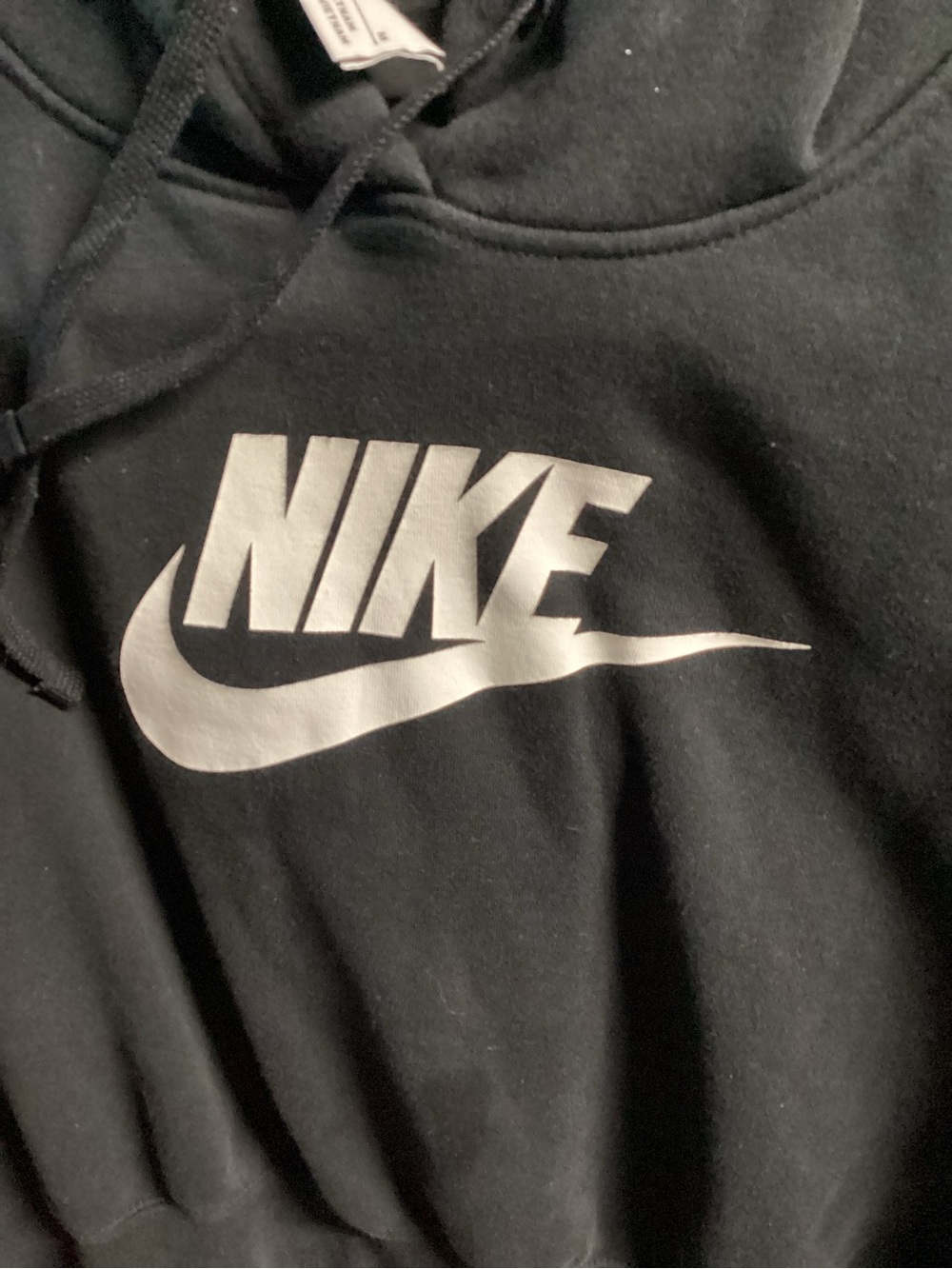 Nike Black Hoodie with White Swoosh Logo - Picture 2 of 6